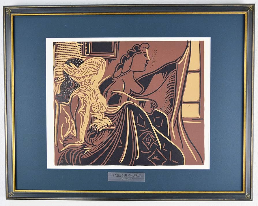 Amazon.co.jp: パブロ ピカソ 『窓のそばの二人の女【酒神の宴、女、雄