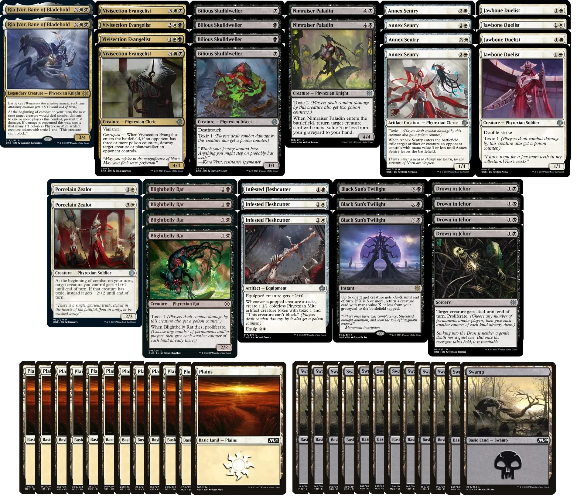 Amazon.com: Elite Black White Toxic Infect Deck - Orzhov - Modern