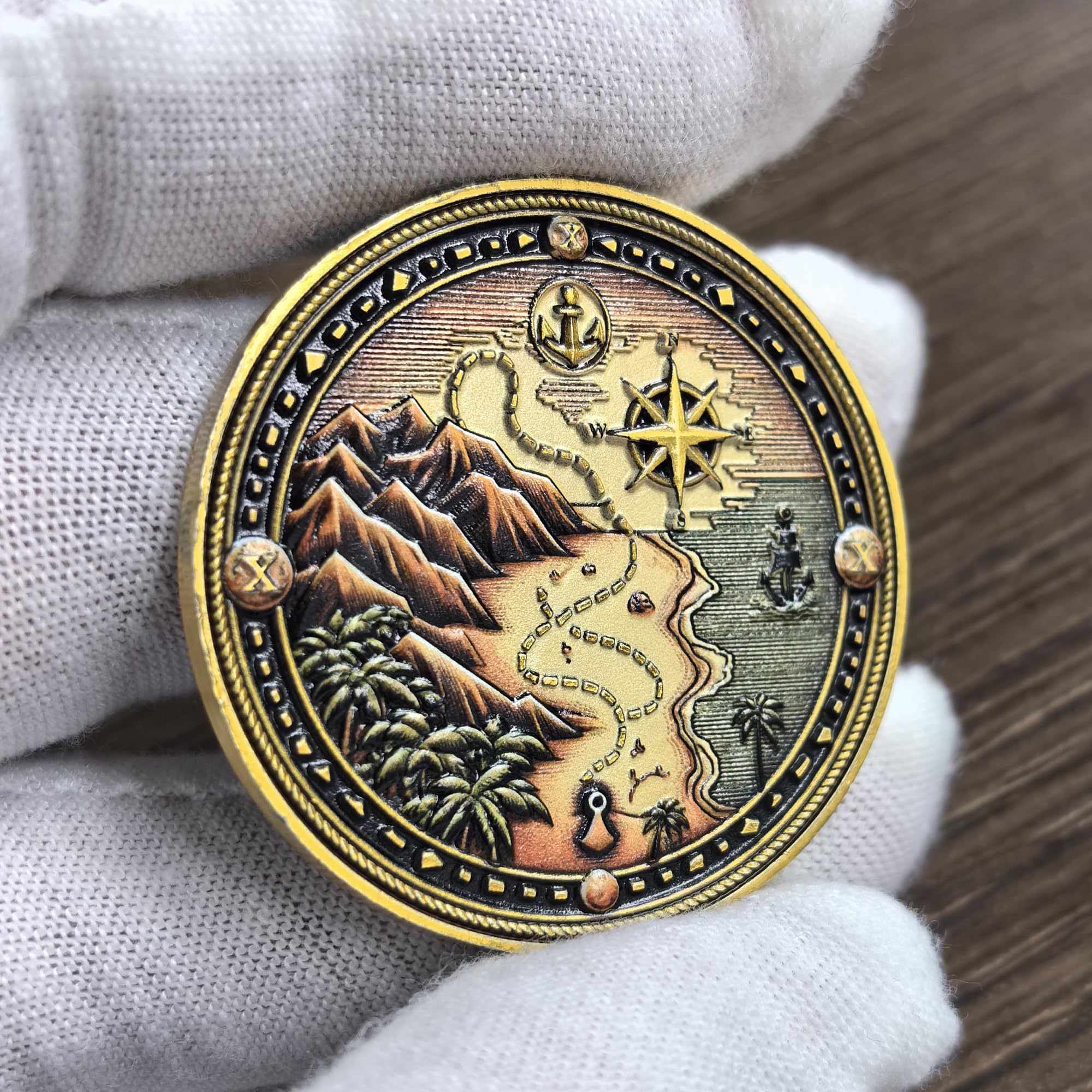 LZWIN Pirate Adventure Challenge Coin - Skull and Crossed Swords