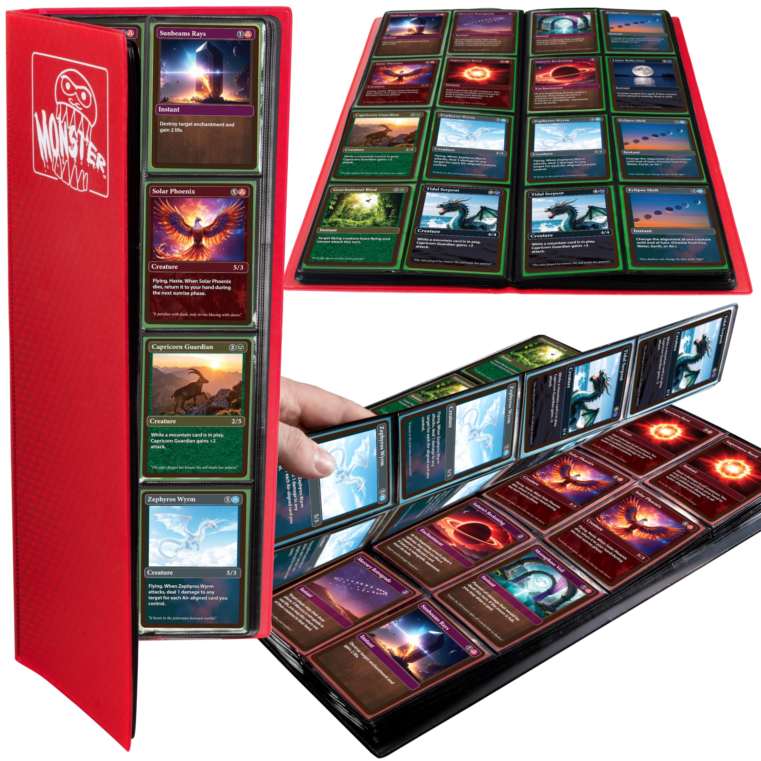 Amazon.com: Monster 8 Pocket Trading Card Album - Holofoil Red