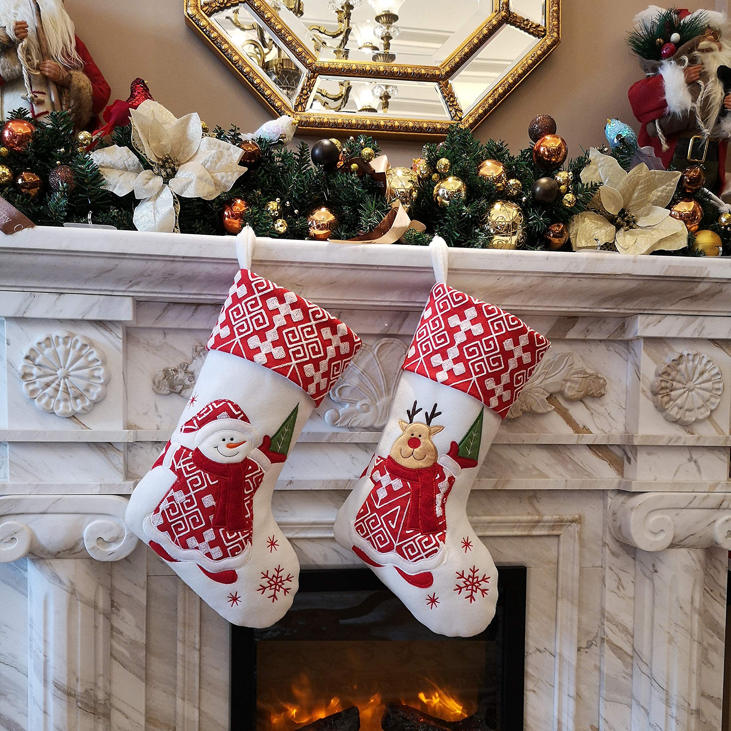 Amazon.co.jp: WEWILL クラシック クリスマスストッキング 2個セット