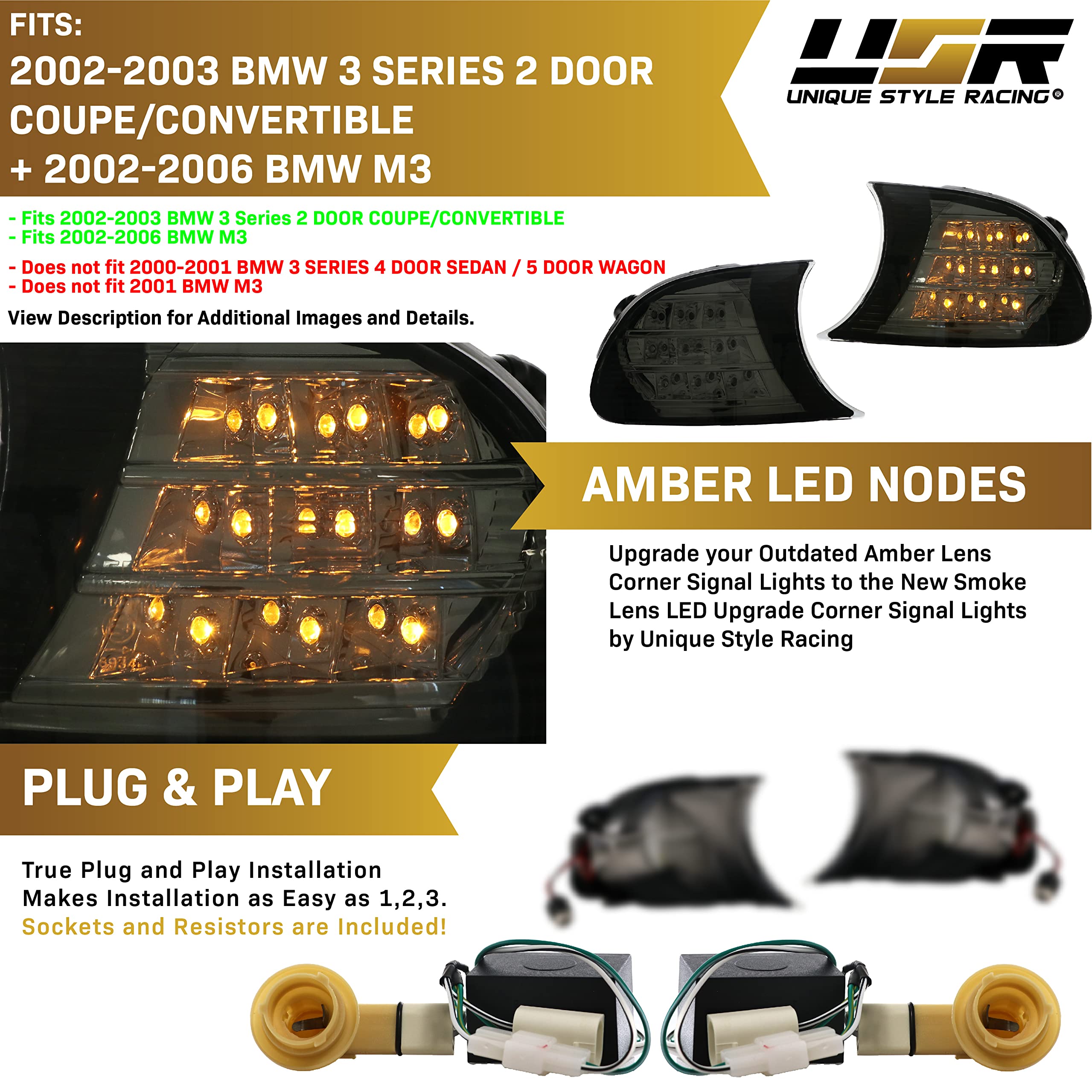 Amazon.co.jp: USR UNIQUE STYLE RACING USR DEPO 02-03 E46 2D LED