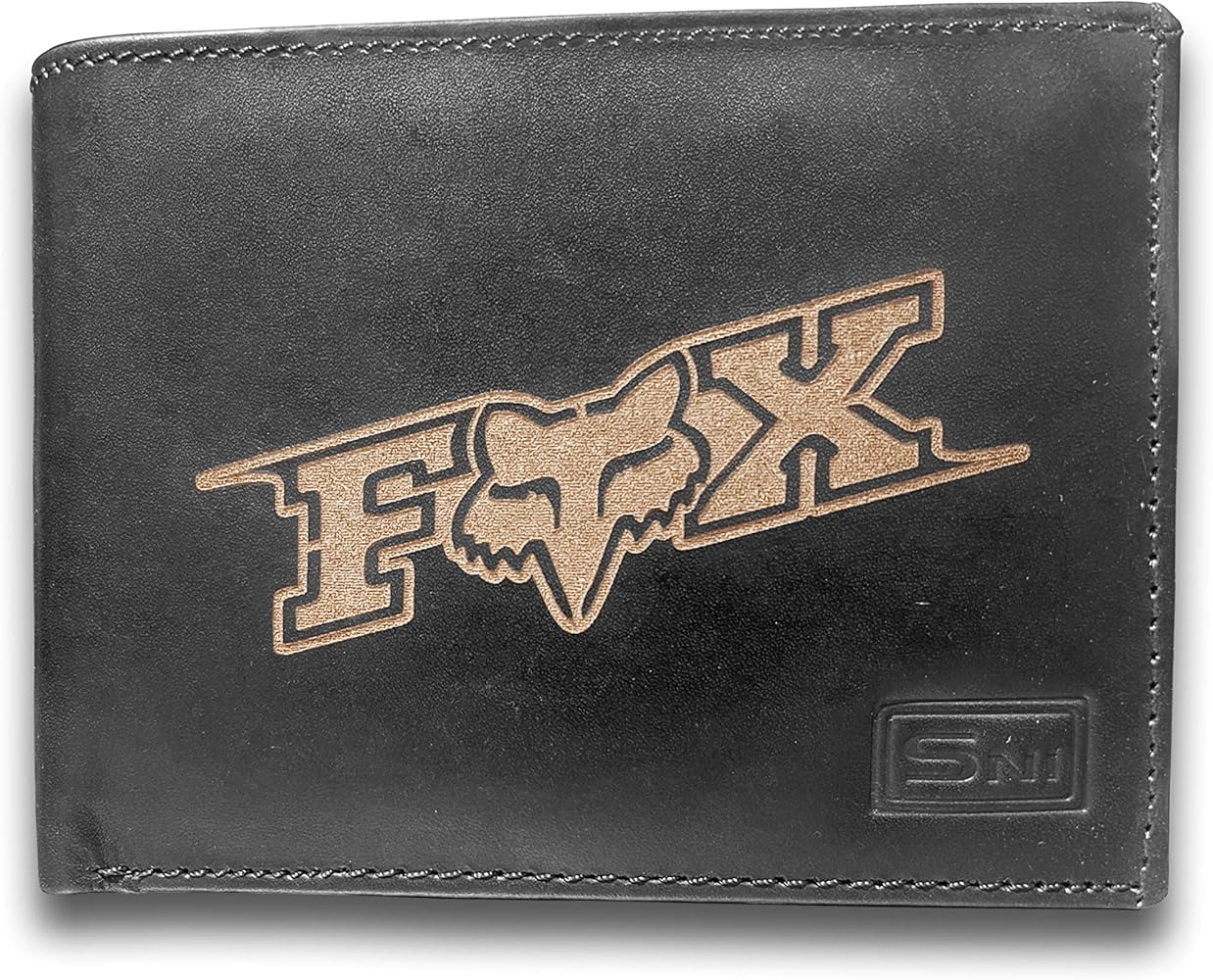 Fox Racing Logo Genuine Cowhide Leather Laser Engraved Engraving