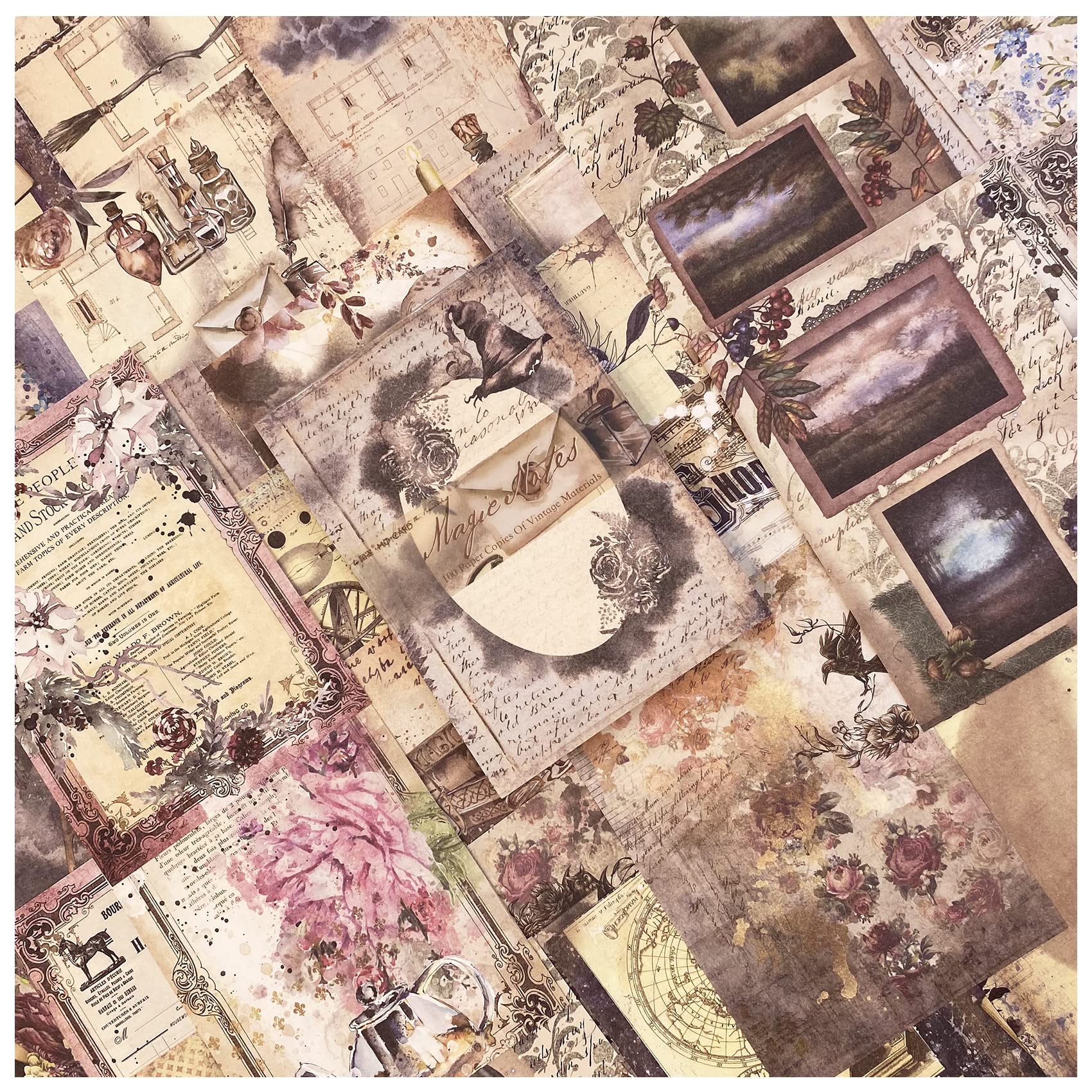 Amazon.co.jp: コラージュ 素材 デザインペーパー 詰め合わせ Arpaper