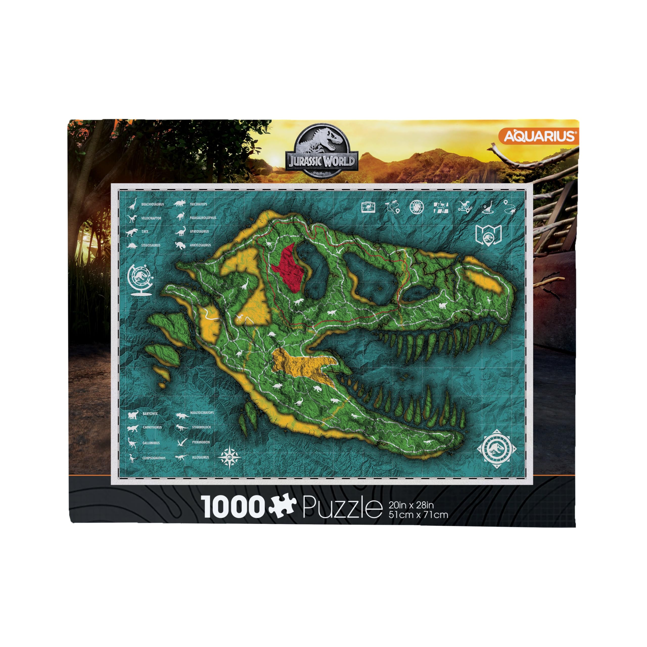 Amazon | Jurassic World (ジュラシック・ワールド) Map 1000 Piece