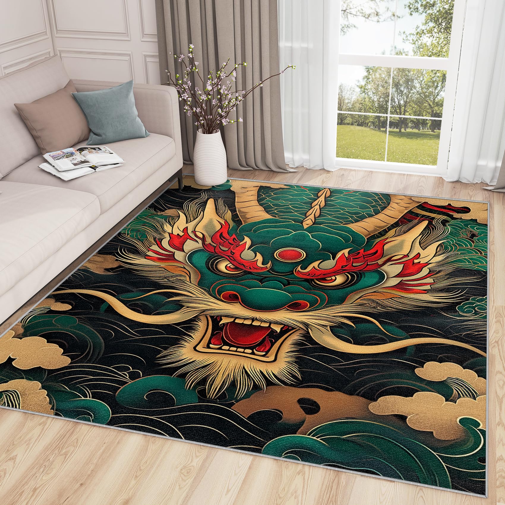 Amazon.com: SherAvant Chinese Dragon Decor - 6x9 Rug - Chinese
