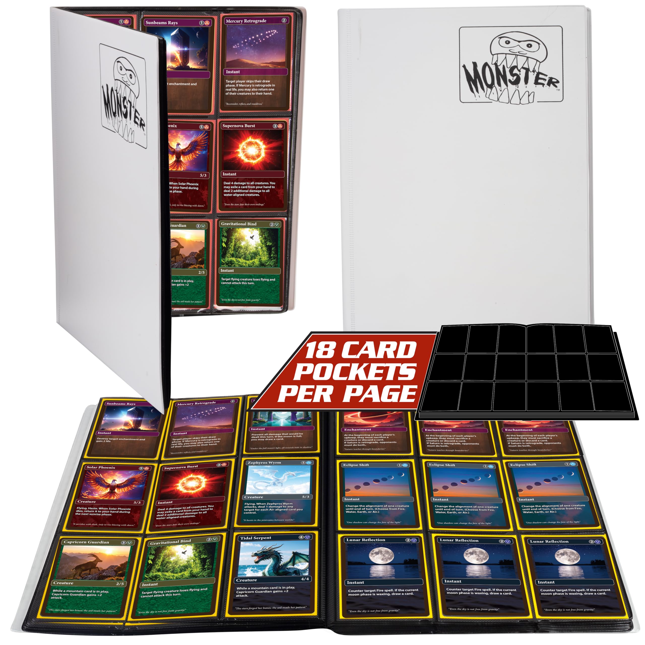 Amazon.com: 9 Pocket Trading Card Binder- Matte White Album w Side