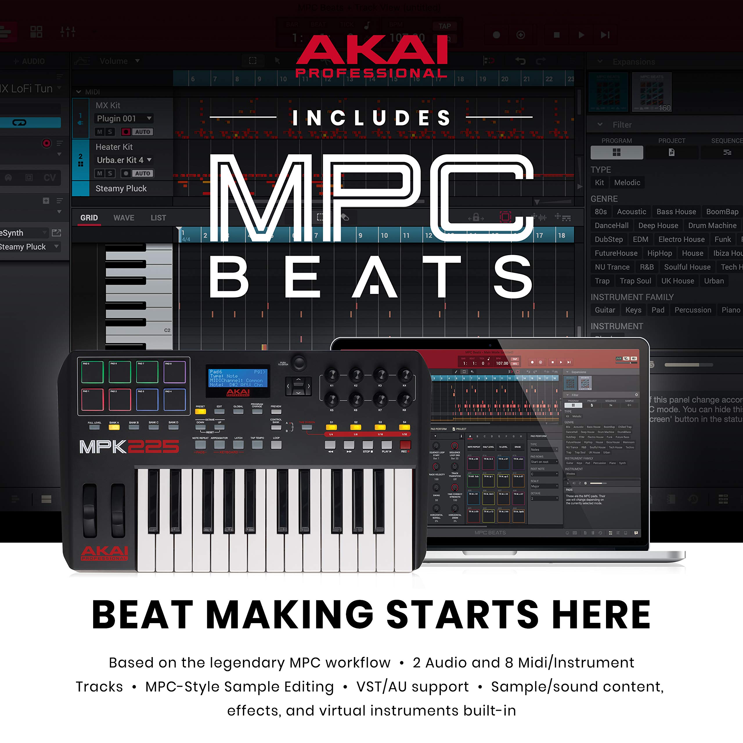 Amazon | AKAI professional アカイ / MPK225 フルサイズのセミ