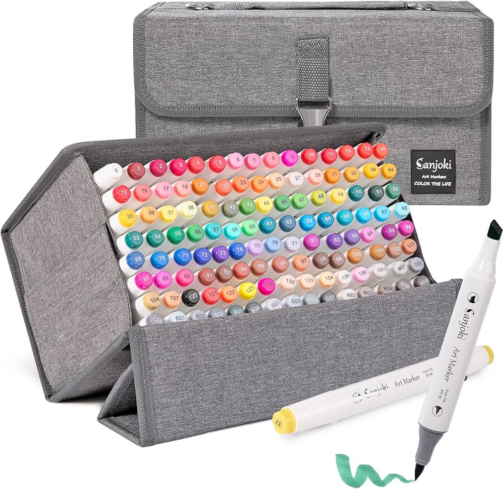 Amazon | Sanjoki 120本119色 マーカーペン やわらかい筆 コミック用