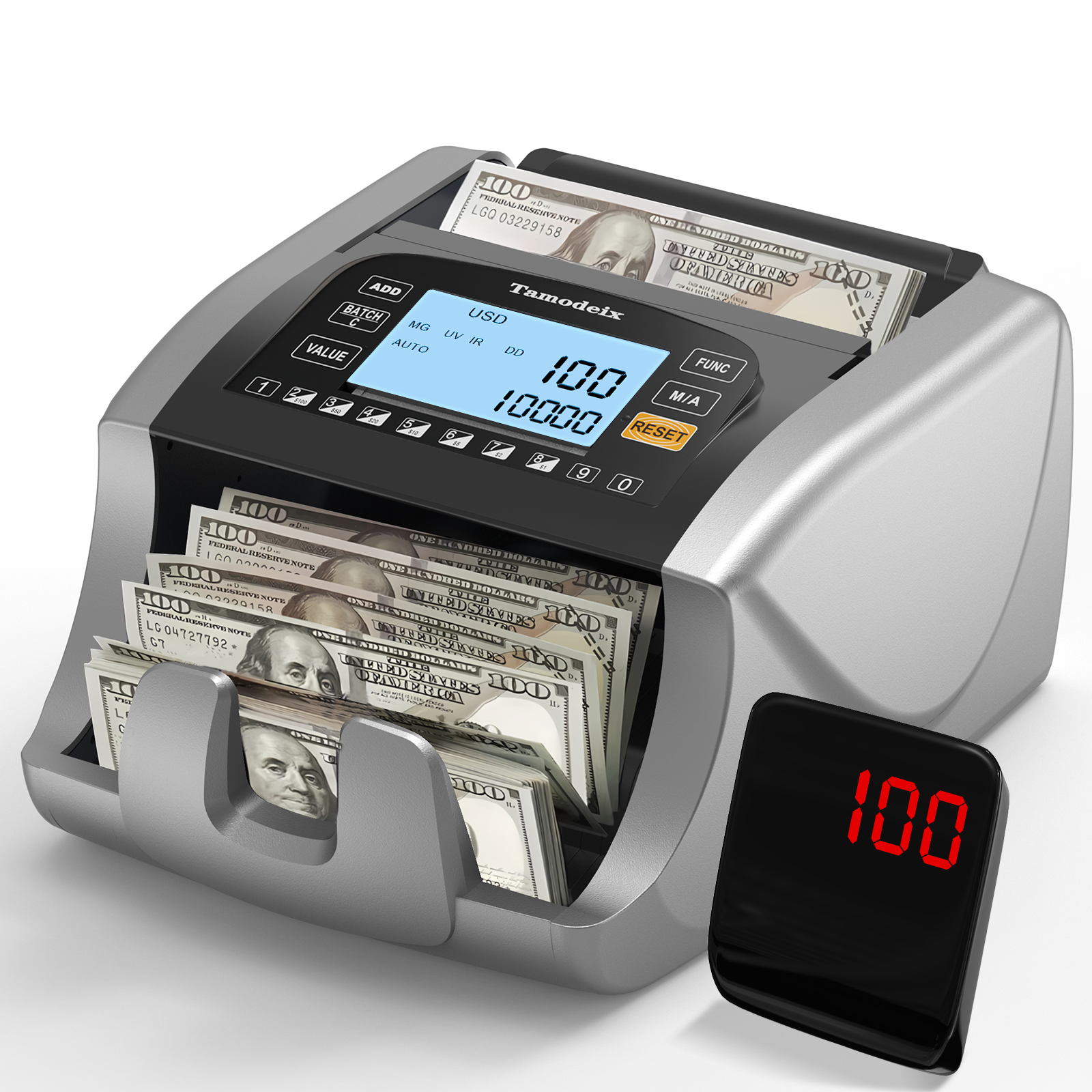 Amazon | Tamodeix 紙幣カウンター 紙幣計数機 日本円、米ドル、ユーロ