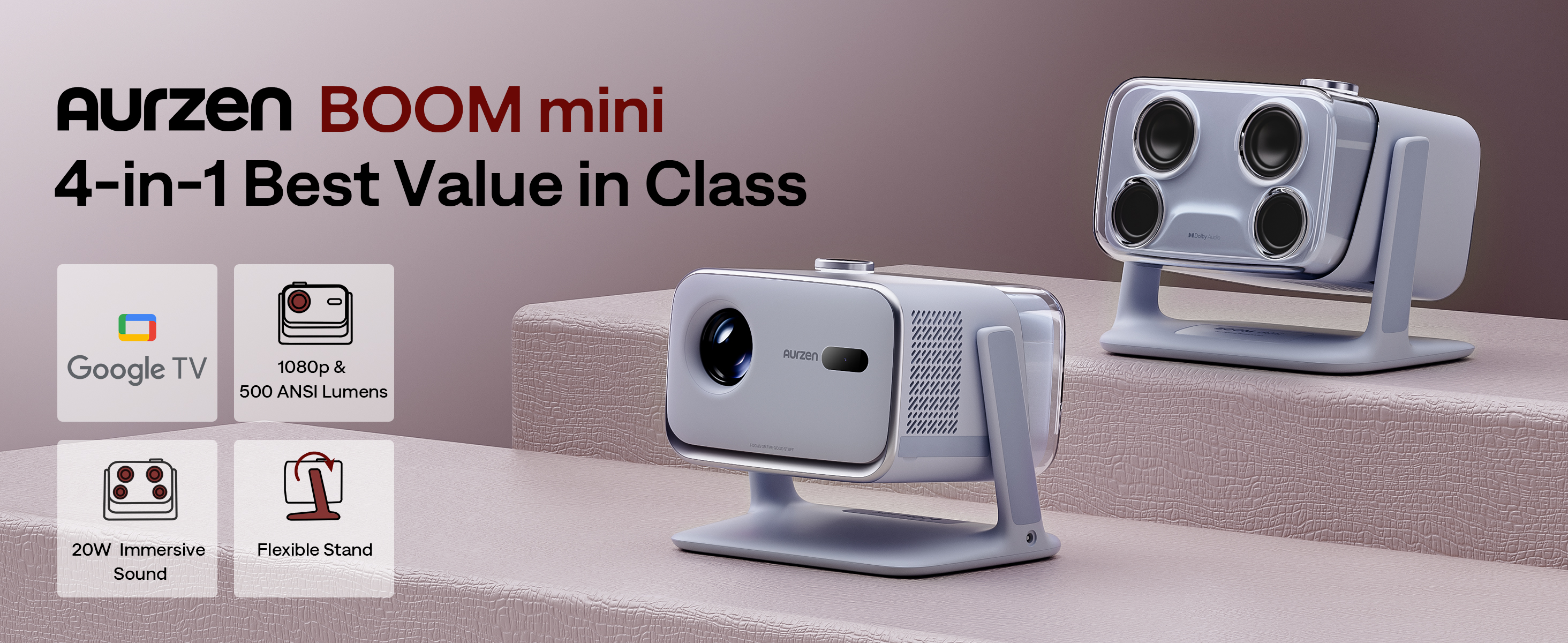 Amazon.com: Aurzen BOOM mini Google TV 4K Supported Smart Portable