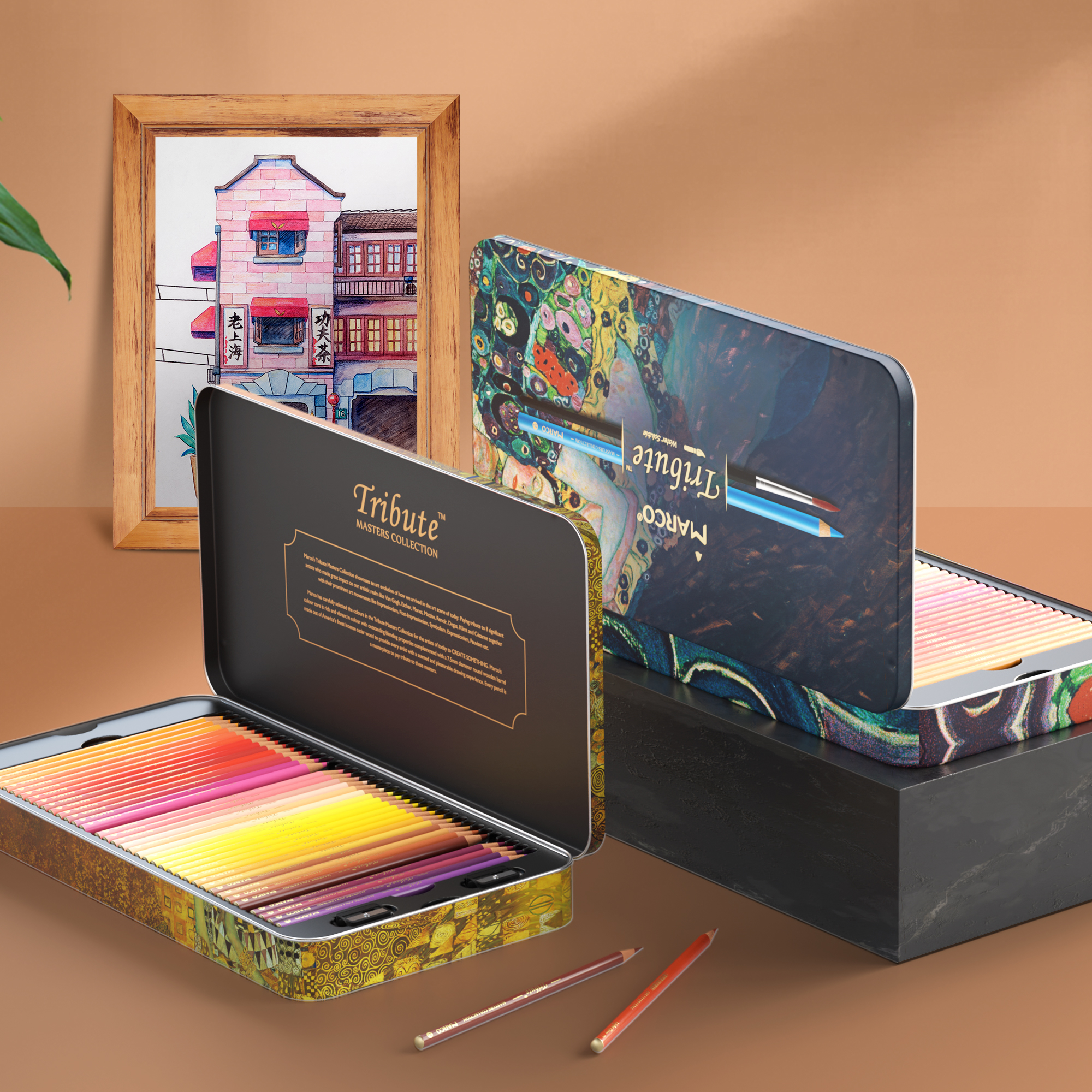 Amazon | Marco 240色油性色鉛筆 柔らかい芯 多色 スケッチ鉛筆セット