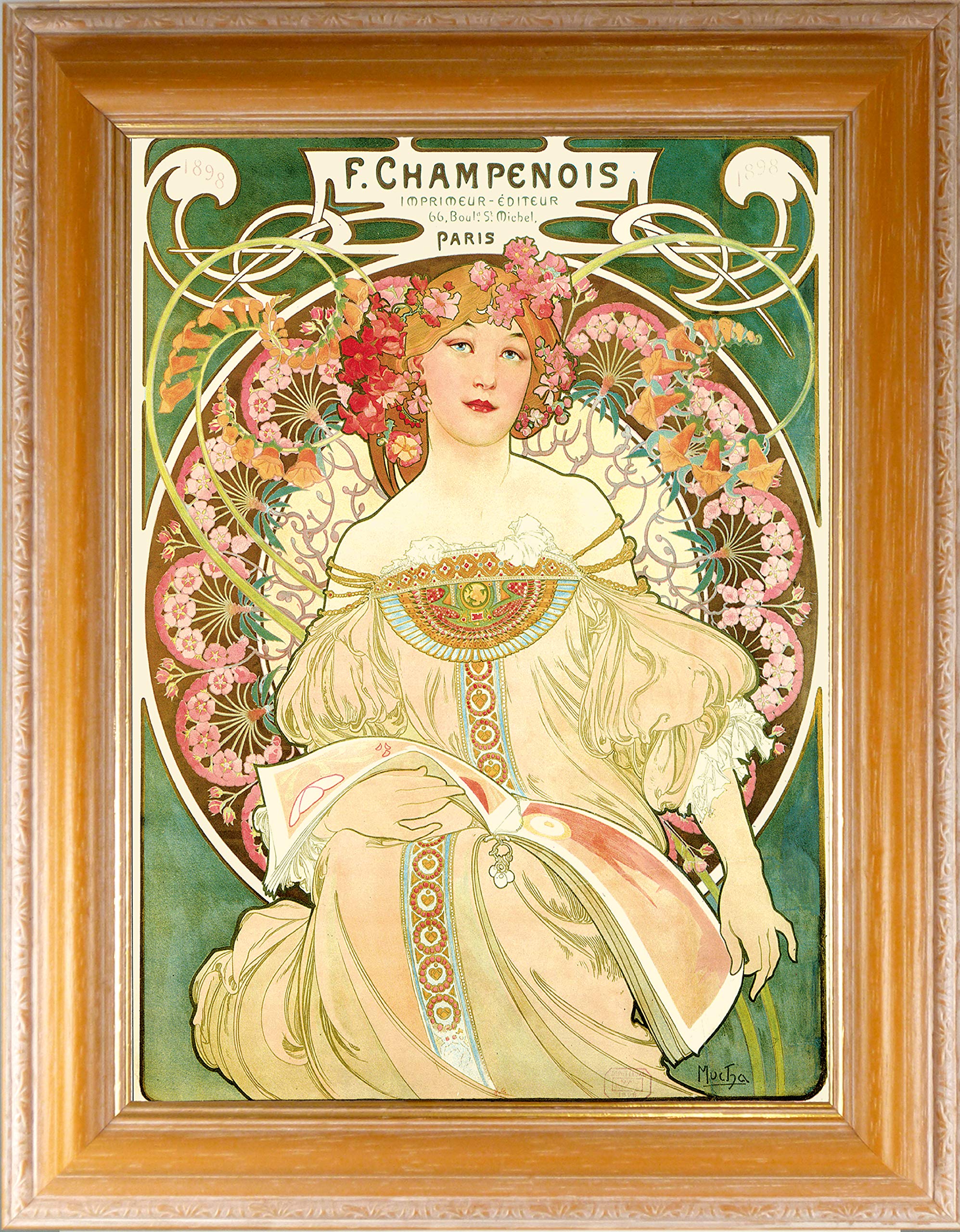 Amazon.co.jp: BiblioArt Series アルフォンス・ミュシャ「夢想」 額装