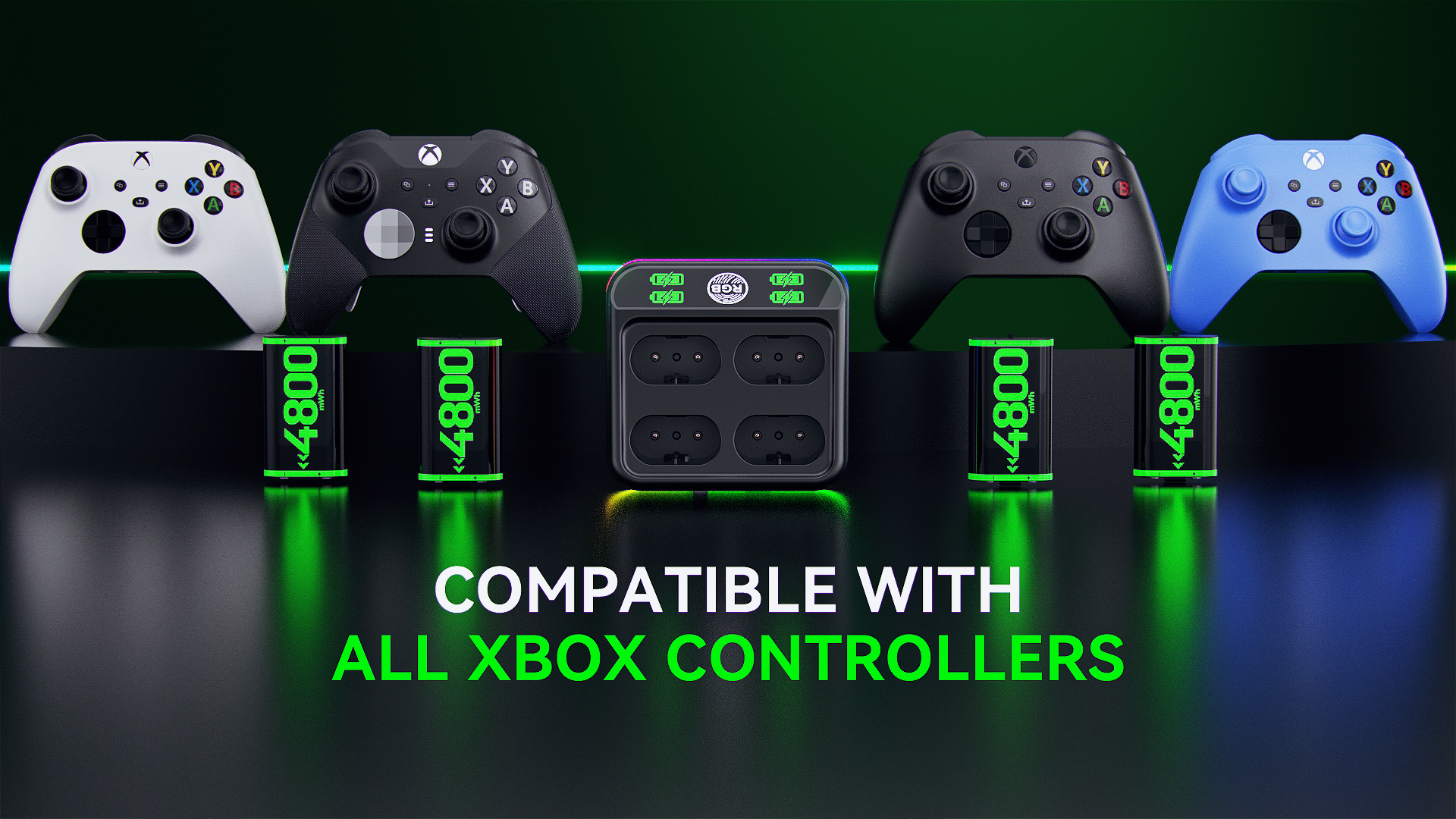 Amazon.com: Rysker 4x4800mWh Rechargeable Battery Pack for Xbox