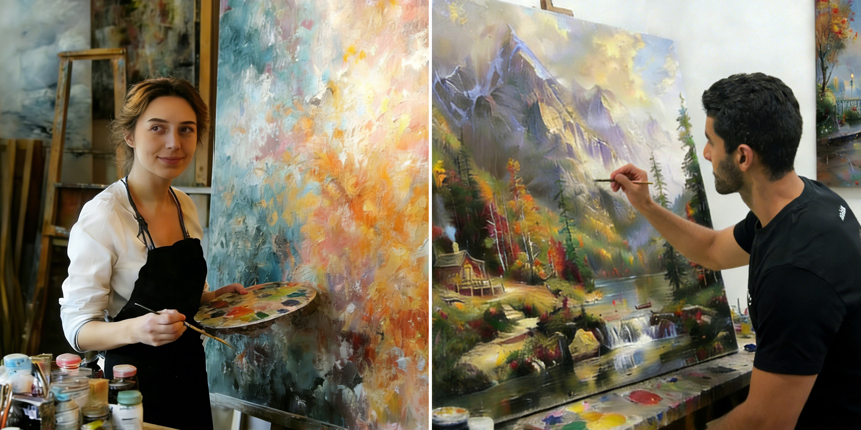 Amazon.co.jp: 30 大型オリジナルアート 夜の星空の風景画 キャンバス