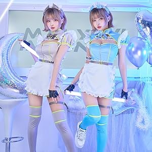 Amazon.co.jp: [Malymoon] コスプレ サイバー メイド ウエイトレス