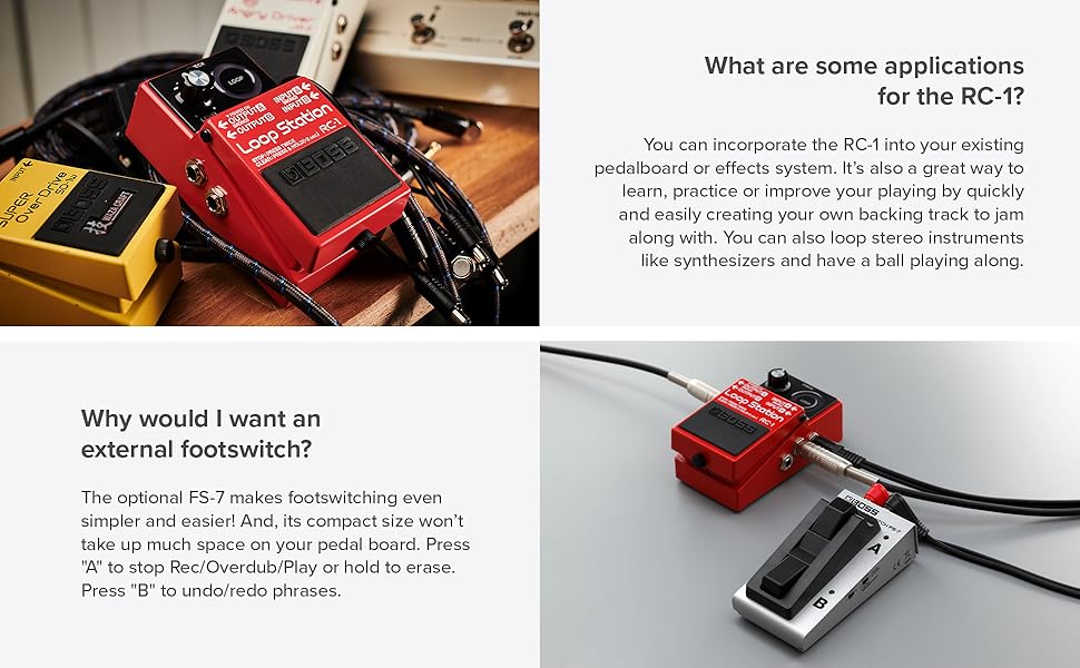 Amazon.com: BOSS RC-1 Loop Station Pedal | Industry Standard