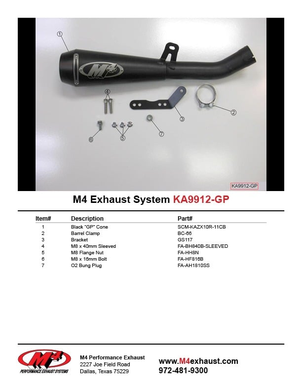 2011-15 Kawasaki ZX10R GP Slip On – Black – Shop M4 Exhaust