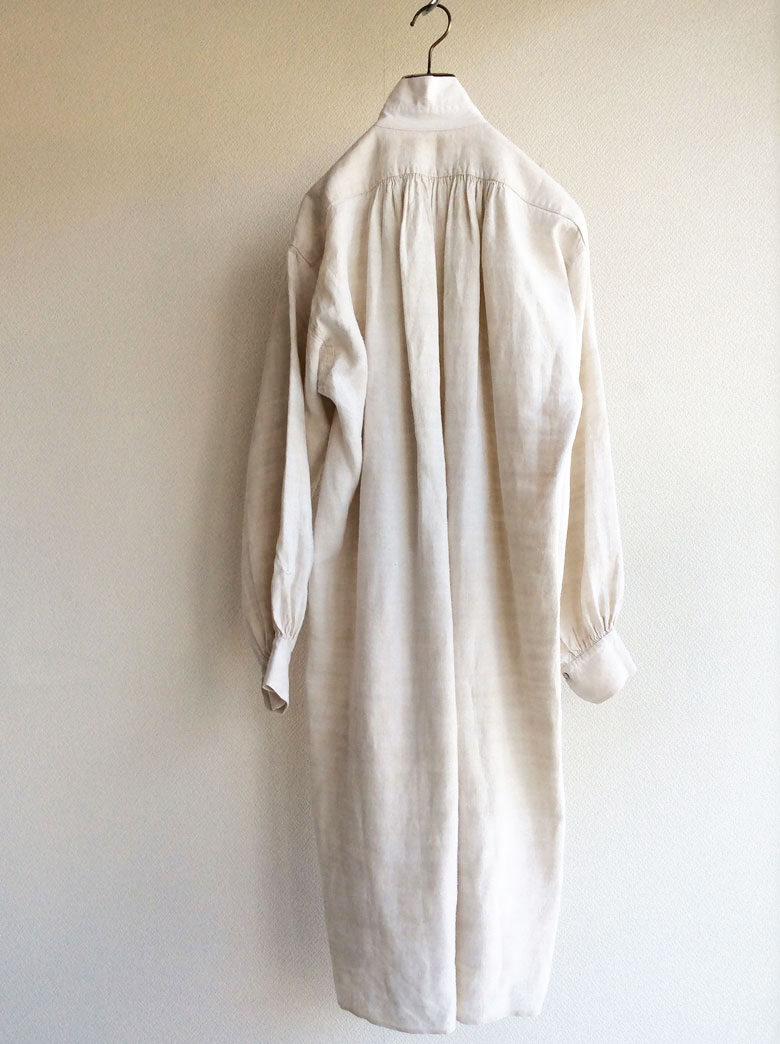 1900～1920年代 フランスアンティークリネン スモックシャツ エクリュ