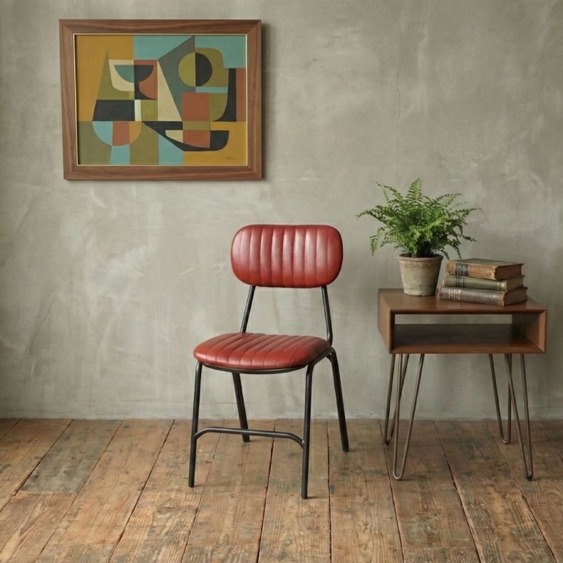 ダイニングチェア おしゃれ レトロ レザー ララ