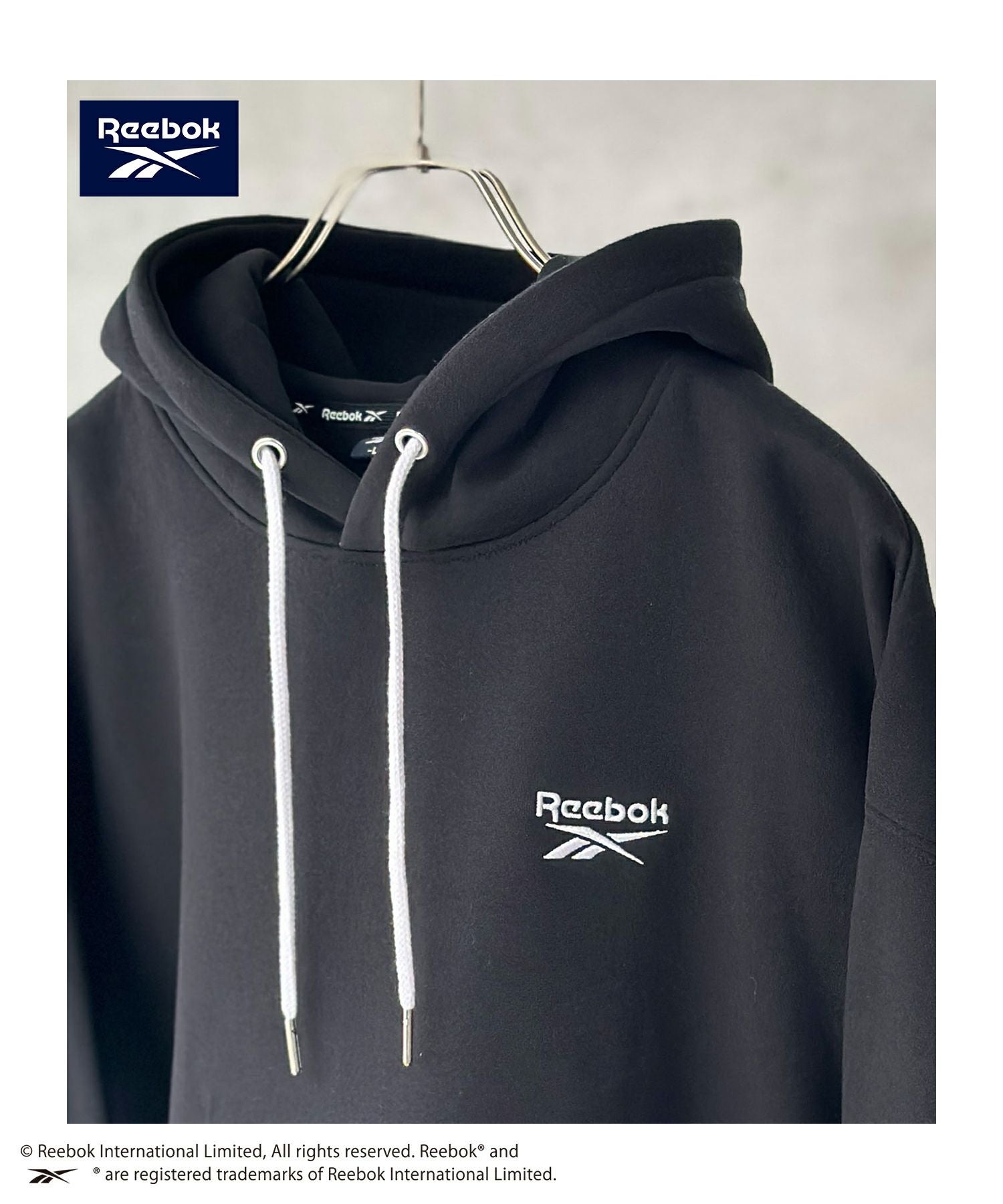 Reebok 裏起毛サークルロゴパーカー メンズ