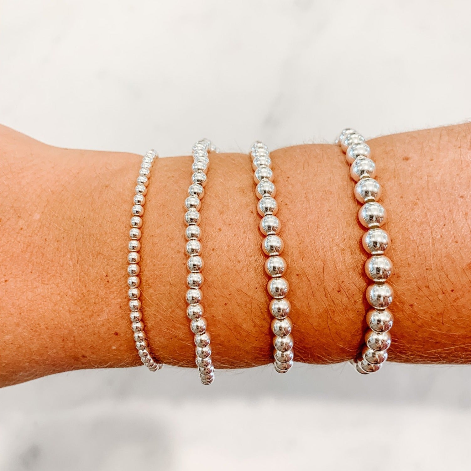 Classic Silver Beaded Bracelet – Made Ya Look, OC