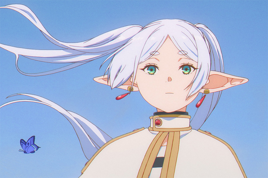 だいぶ稼いでますね？（笑） 飛行機の良い座席でくつろぐフリーレンが