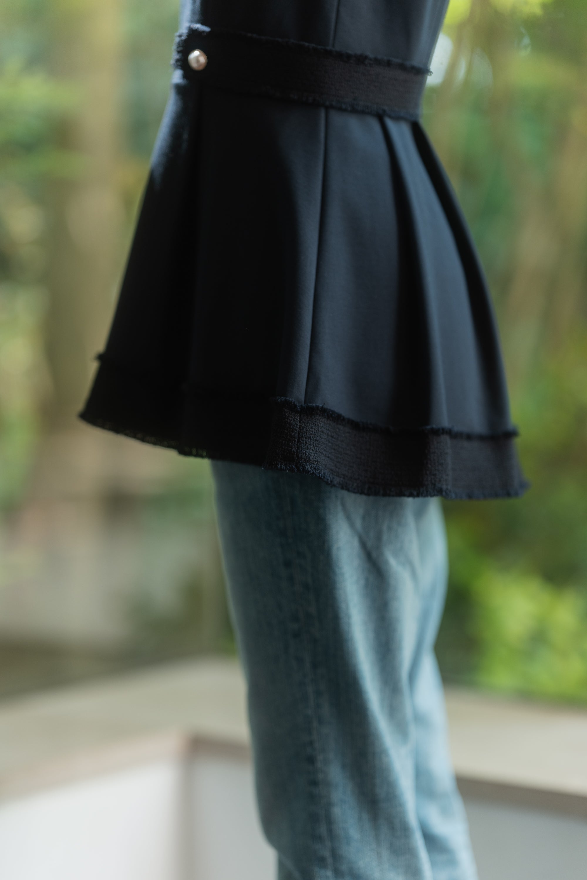 ツイードトリミングポンチフレアトップス【ヴィスコース×リサイクル