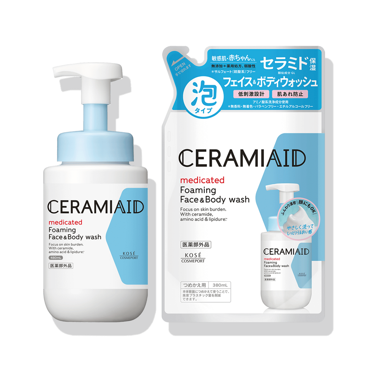 セラミエイド 薬用 フェイス＆ボディウォッシュ セット(480mL＋380mL