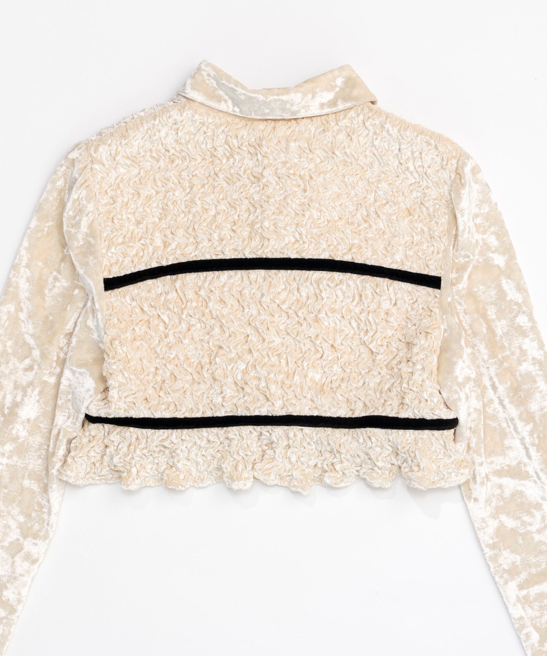 SALE】Shirring Velor Ribbon Blouse