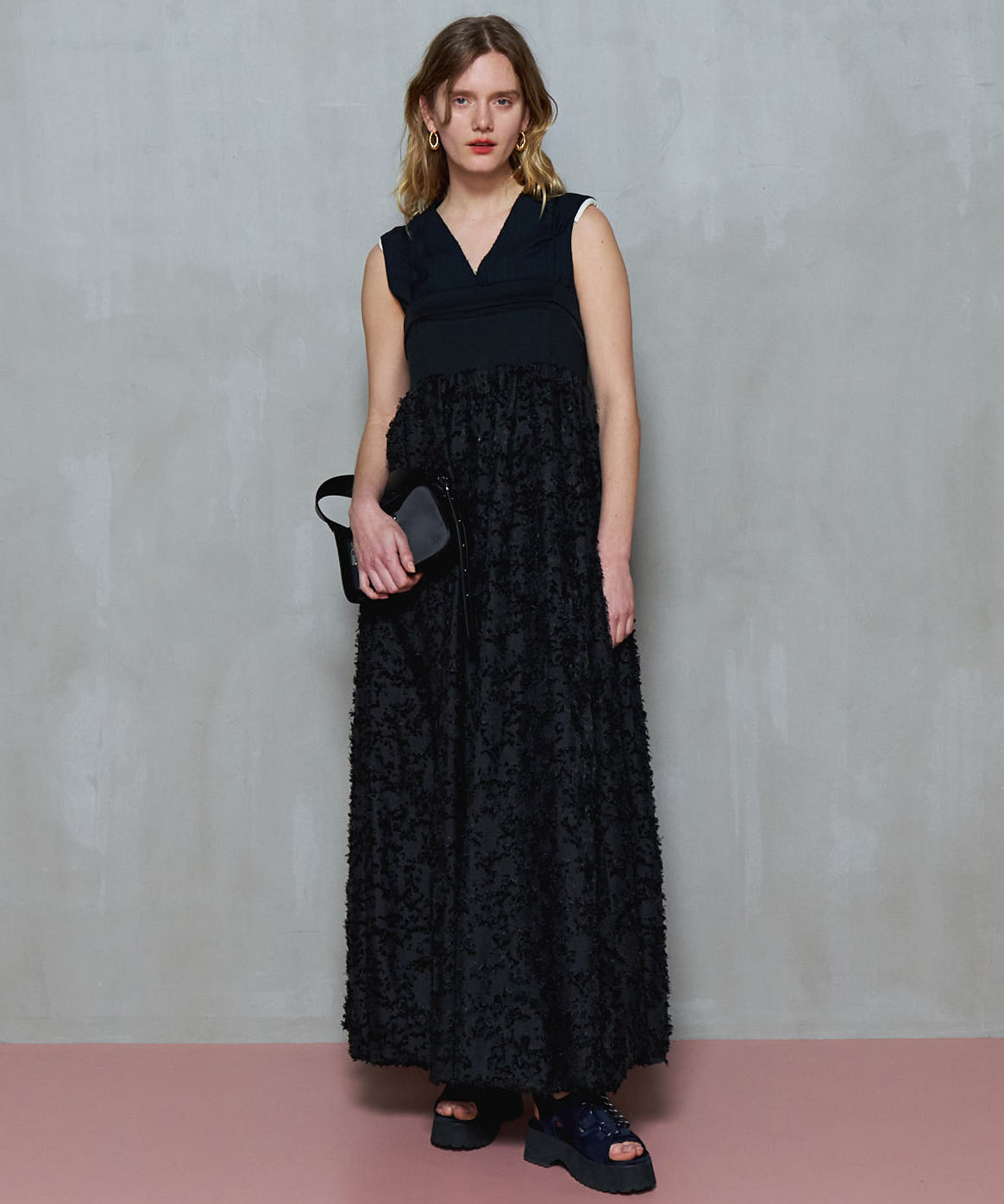 Docking Jacquard Balloon Dress