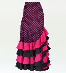 フラメンコ 水玉 フリル マーメイド ファルダ スカート ブラウン