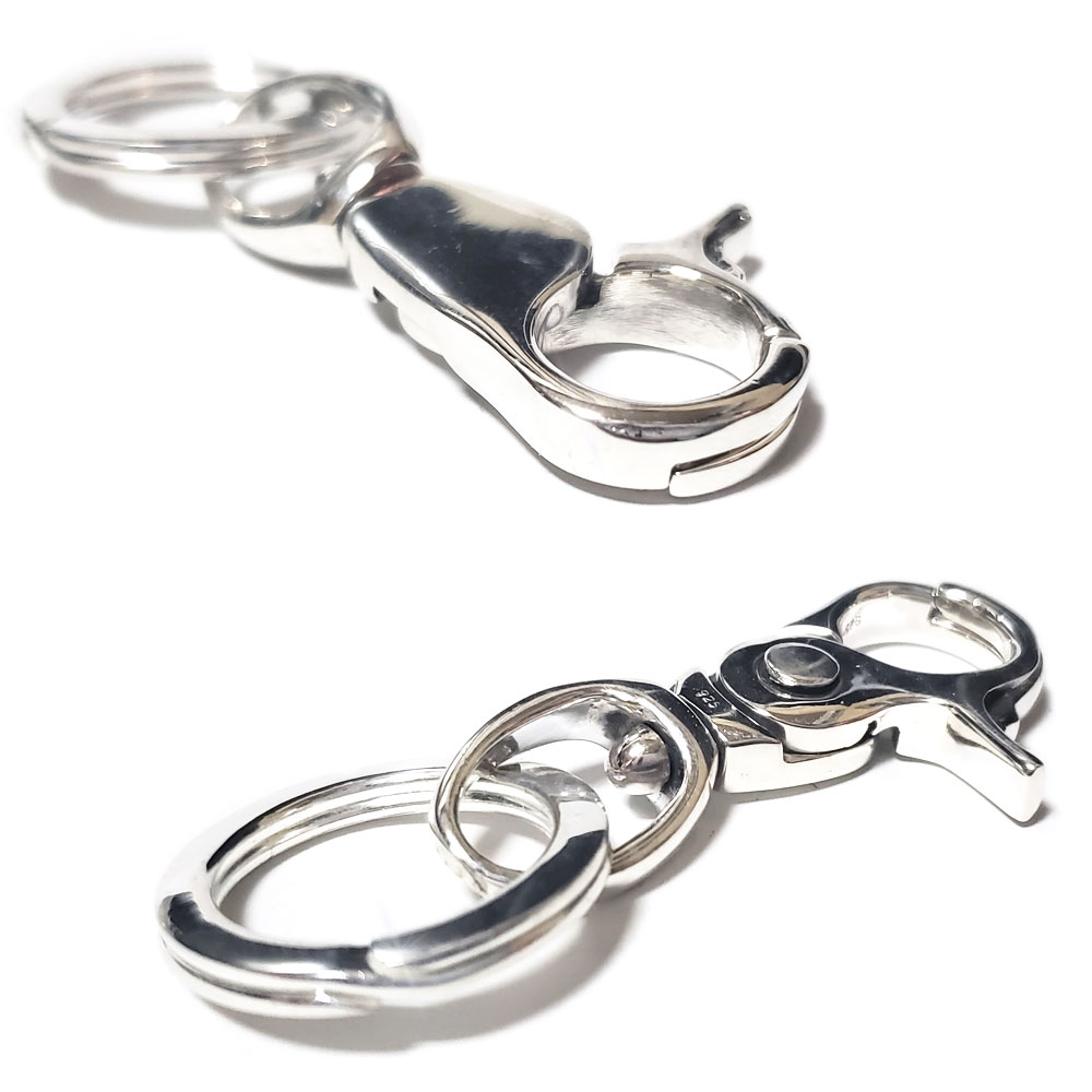 シンプルスタイル 50mm シルバー925 レバーナスカン カラビナ