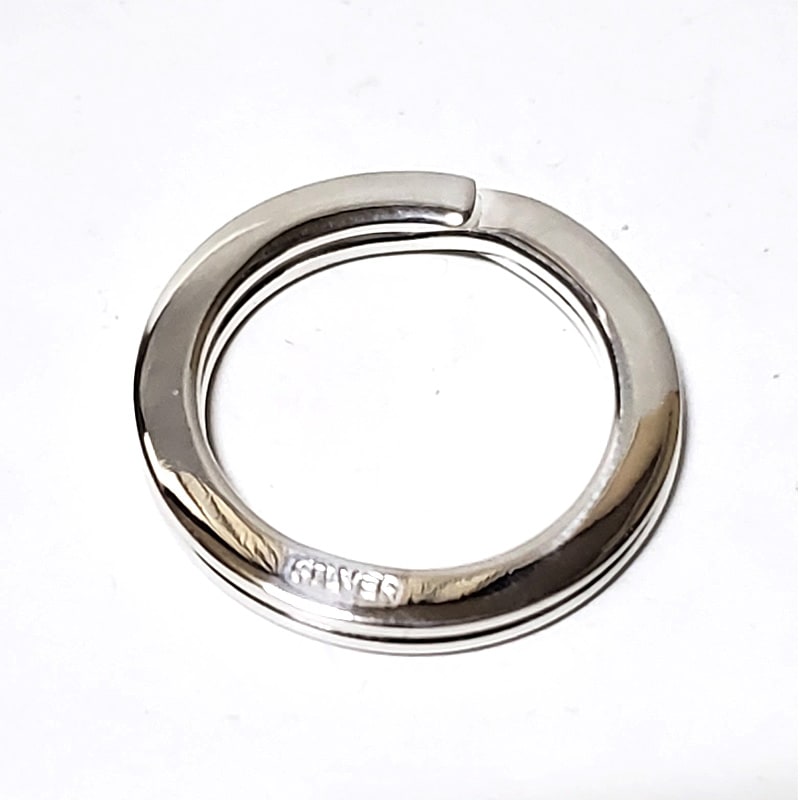 シルバー925（純銀製） 26mm キーリング 平型2重カン /フラットダブル