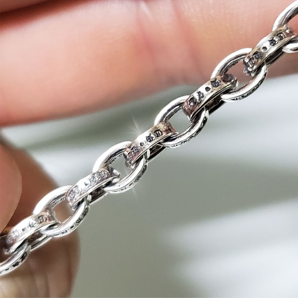 5mm幅 刻印チェーン / ペーパーチェーン ネックレス 61cm シルバー925