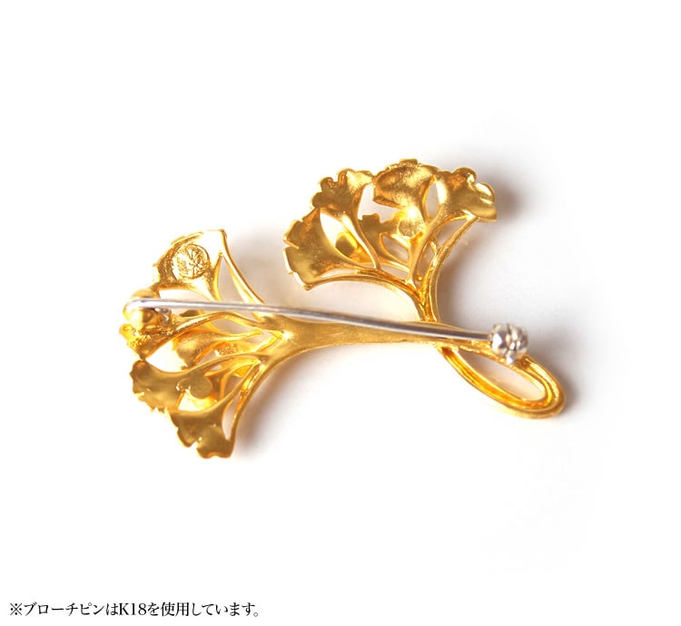 銀杏(イチョウ) 純金ブローチ｜レディース,ブローチ商品｜PRIMA GOLD