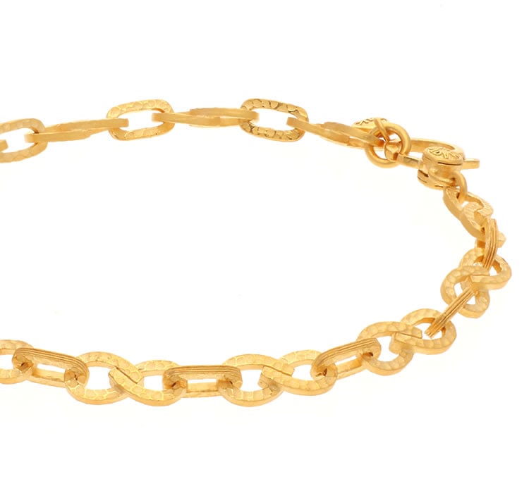 メンズ＞2面カット アズキ 純金ブレスレット(長19cm)｜メンズ