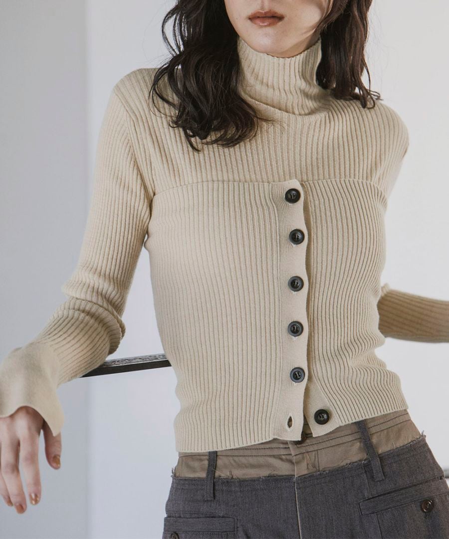ビスチェ付フレアカフスリブタートルニット | Knit | TENTO online