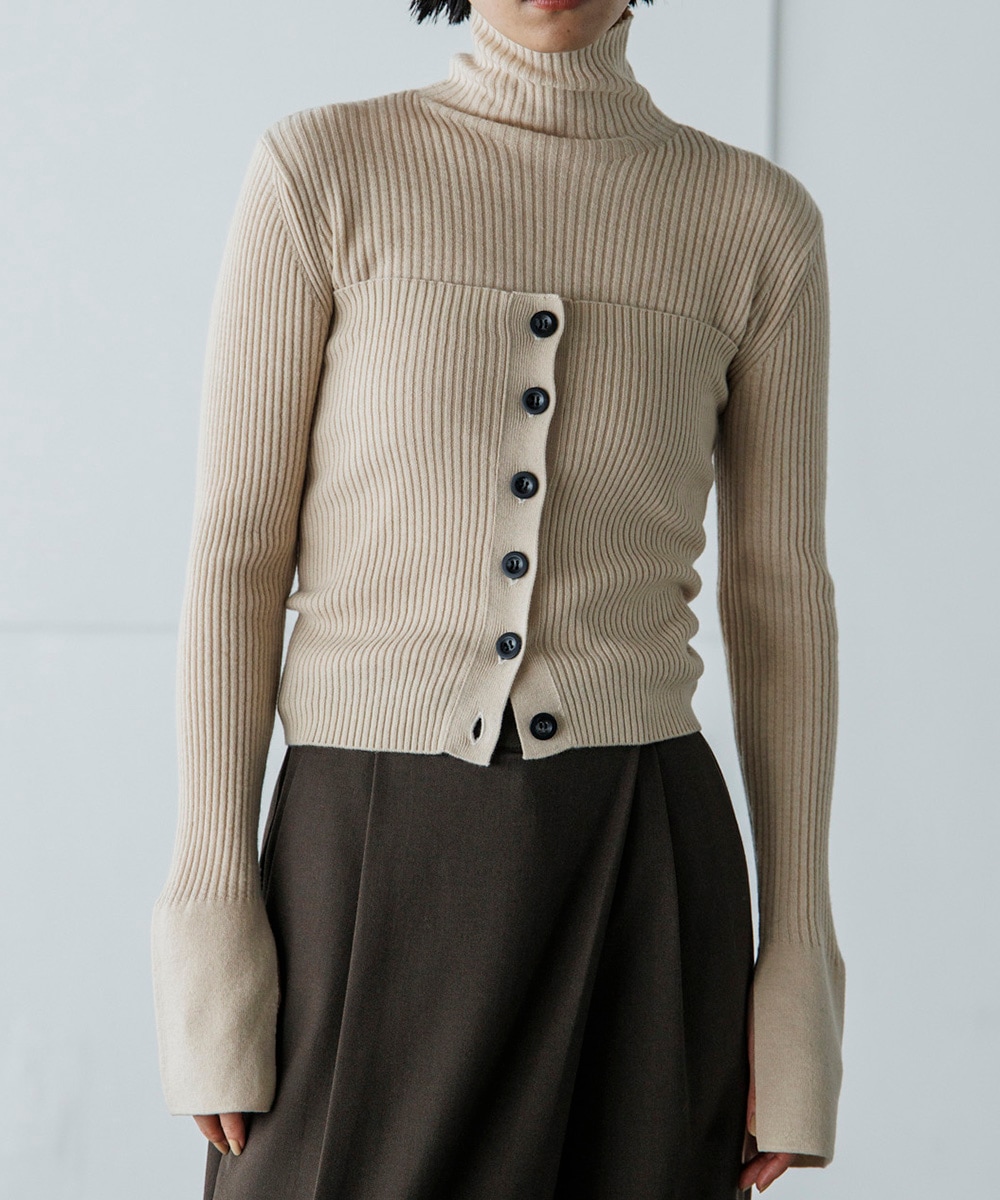 ビスチェ付フレアカフスリブタートルニット | Knit | TENTO online