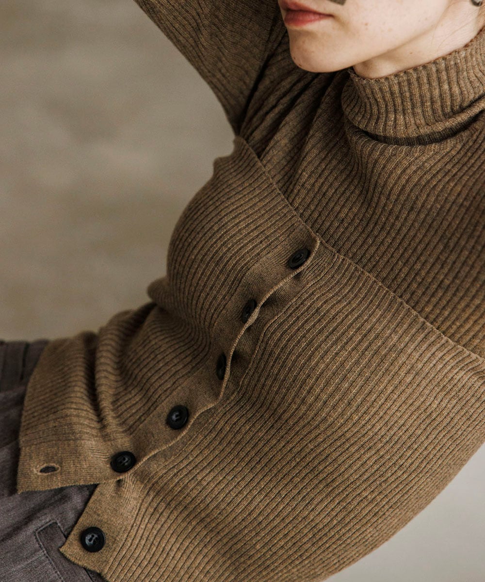 ビスチェ付フレアカフスリブタートルニット | Knit | TENTO online