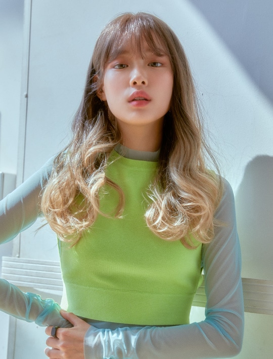 フルウィッグ）オンブレ フリルパーマ ジェイド(モースト原糸)