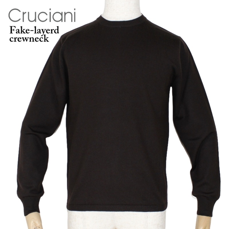 Cruciani（クルチアーニ） フェイクレイヤードニット（27G） ダーク