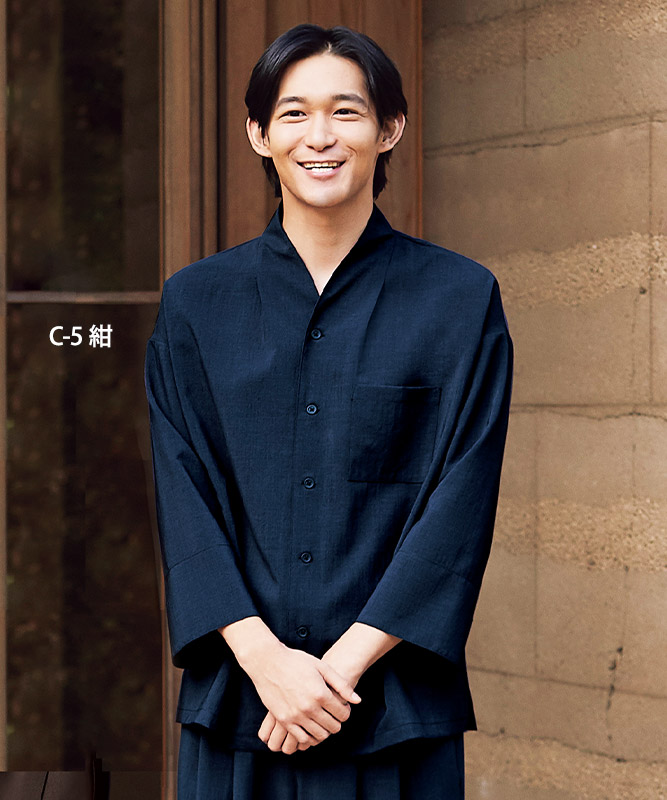 和風シャツ八分袖[男女兼用][チトセ製品] DN8501｜飲食店制服・フード