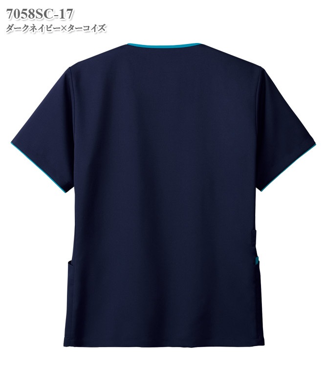 メンズジップスクラブ半袖[フォーク製品] 7058SC｜THS-白衣通販・販売