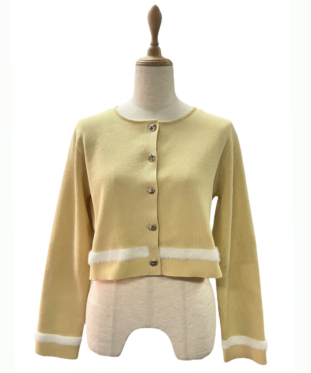 SALE】シャギー衿ニットワンピース×ノーカラーカーディガンセット