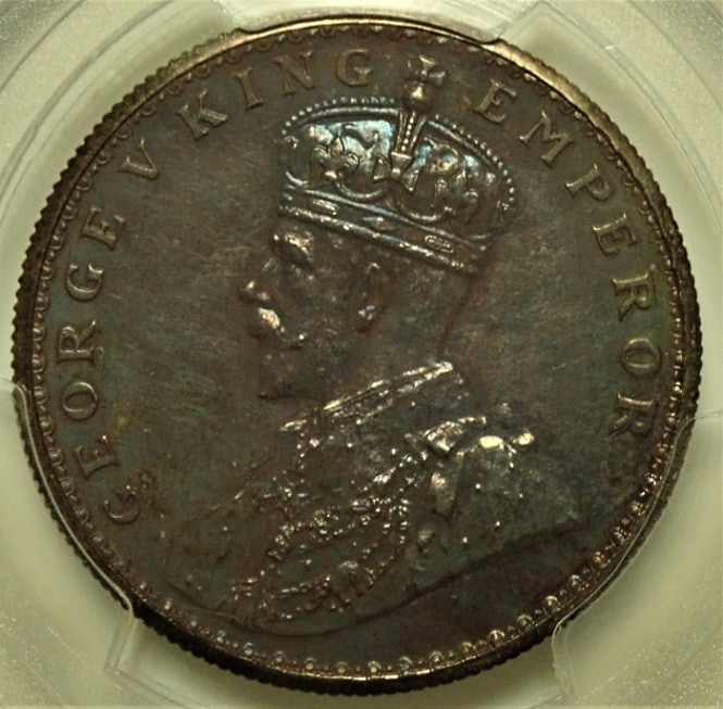 英領インドの1ルピー銀貨、プルーフ貨1912年リストライク