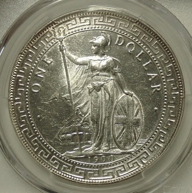 イギリス貿易銀、「ブリタニア」1900年発行、未使用級 | アンティーク