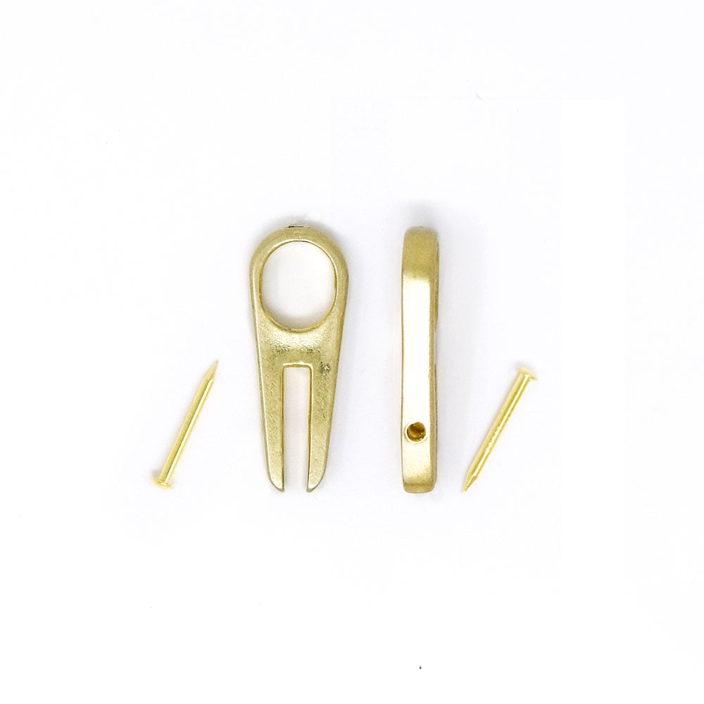 Y121 / 巾着コキ 金属製 1本釘 / 真鍮色 〈小口・大口〉:がまぐち口金