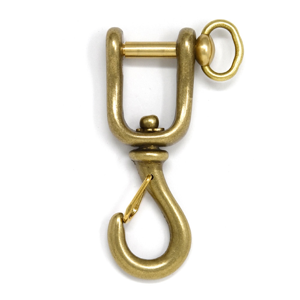 H870 / 回転シャックル付 スナップフック 15mm / 真鍮生地 塗装付〈1個