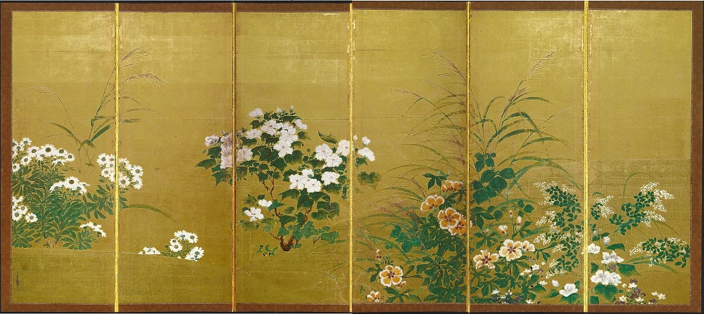 ミニチュア屏風 秋草図屏風 | ミニチュア屏風・絵巻 | 東京国立博物館